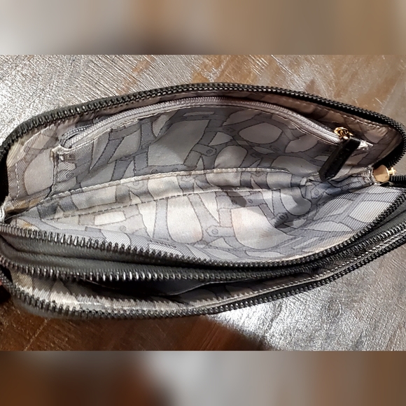 Aimee Kestenberg Black Pebble Leather 2 Compartment Zip Wallet Clutch, 8", - Picture 13 of 16